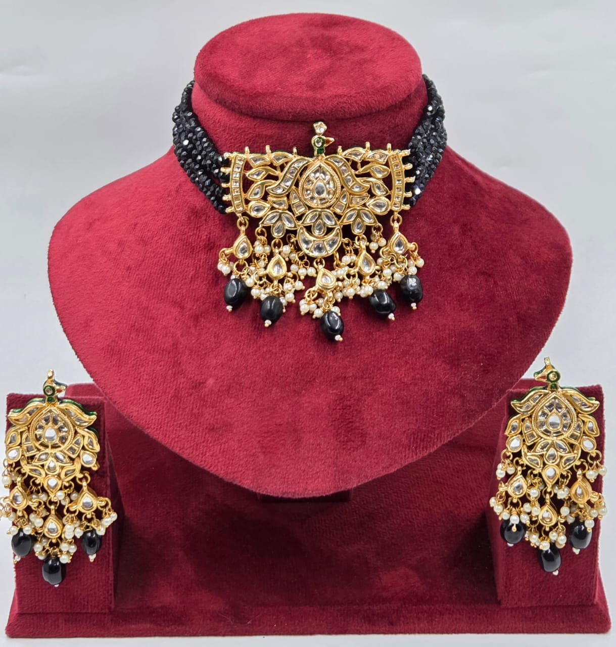 Kundan Crystal Beads Choker