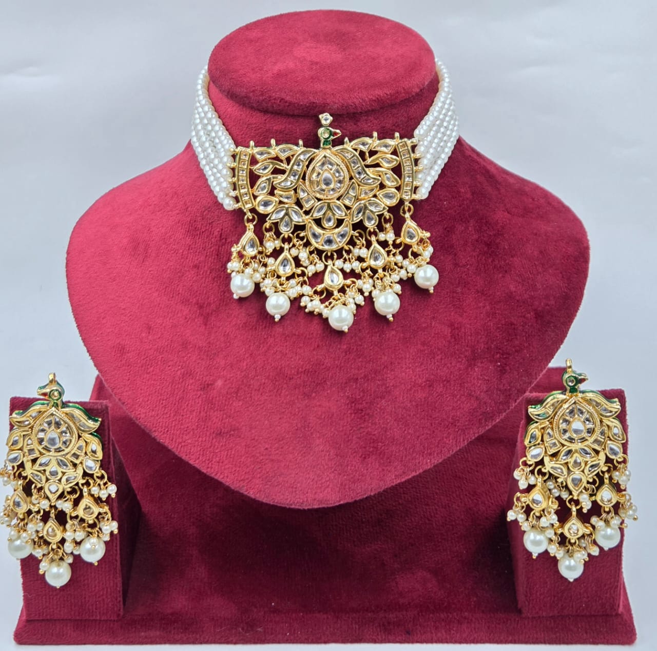 Kundan Crystal Beads Choker