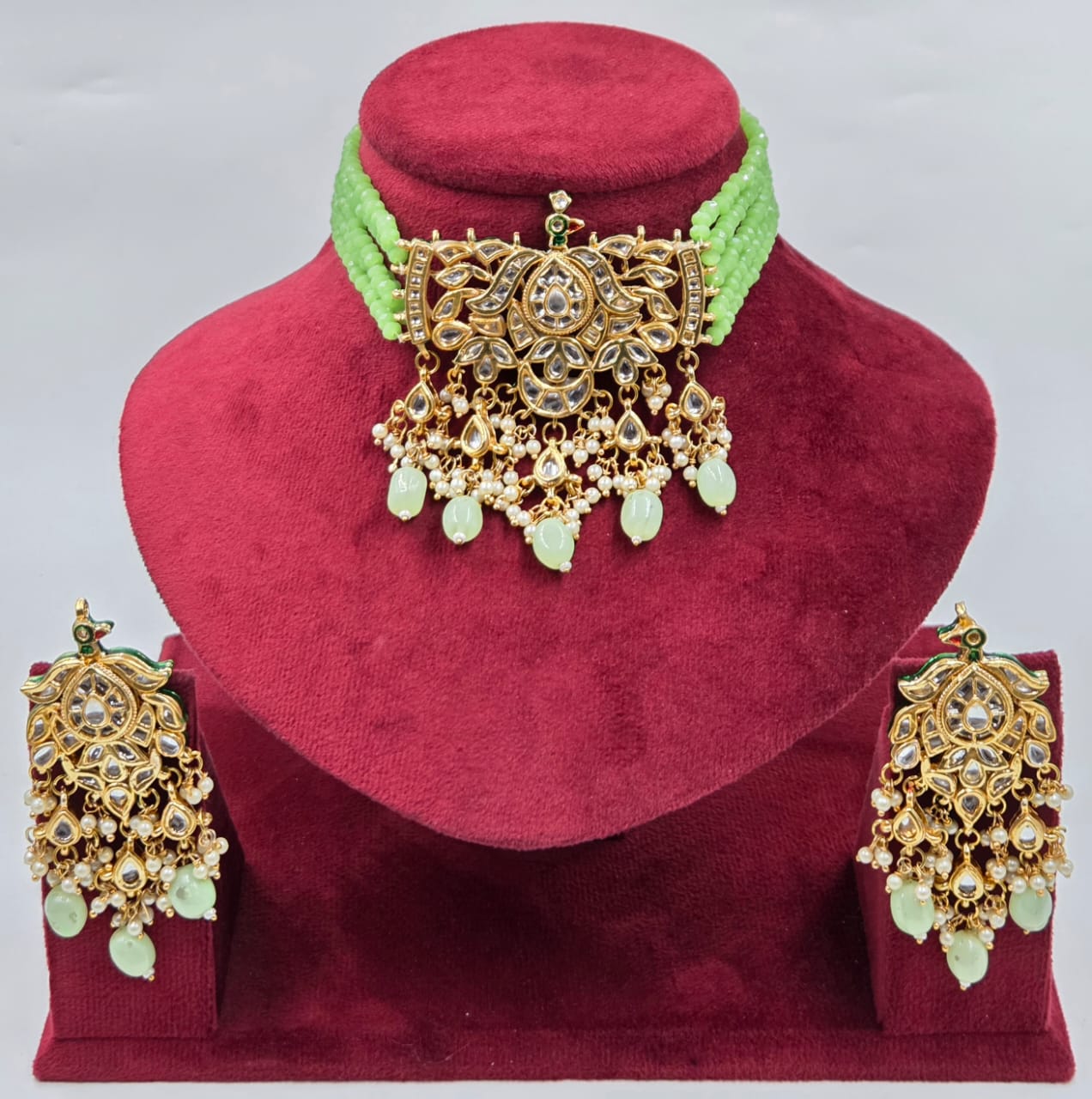 Kundan Crystal Beads Choker