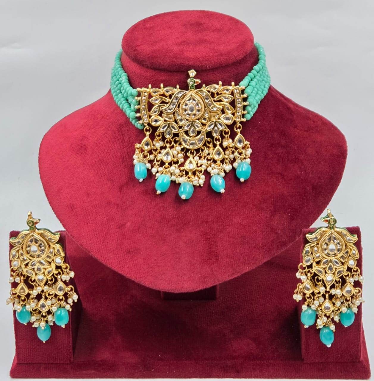 Kundan Crystal Beads Choker