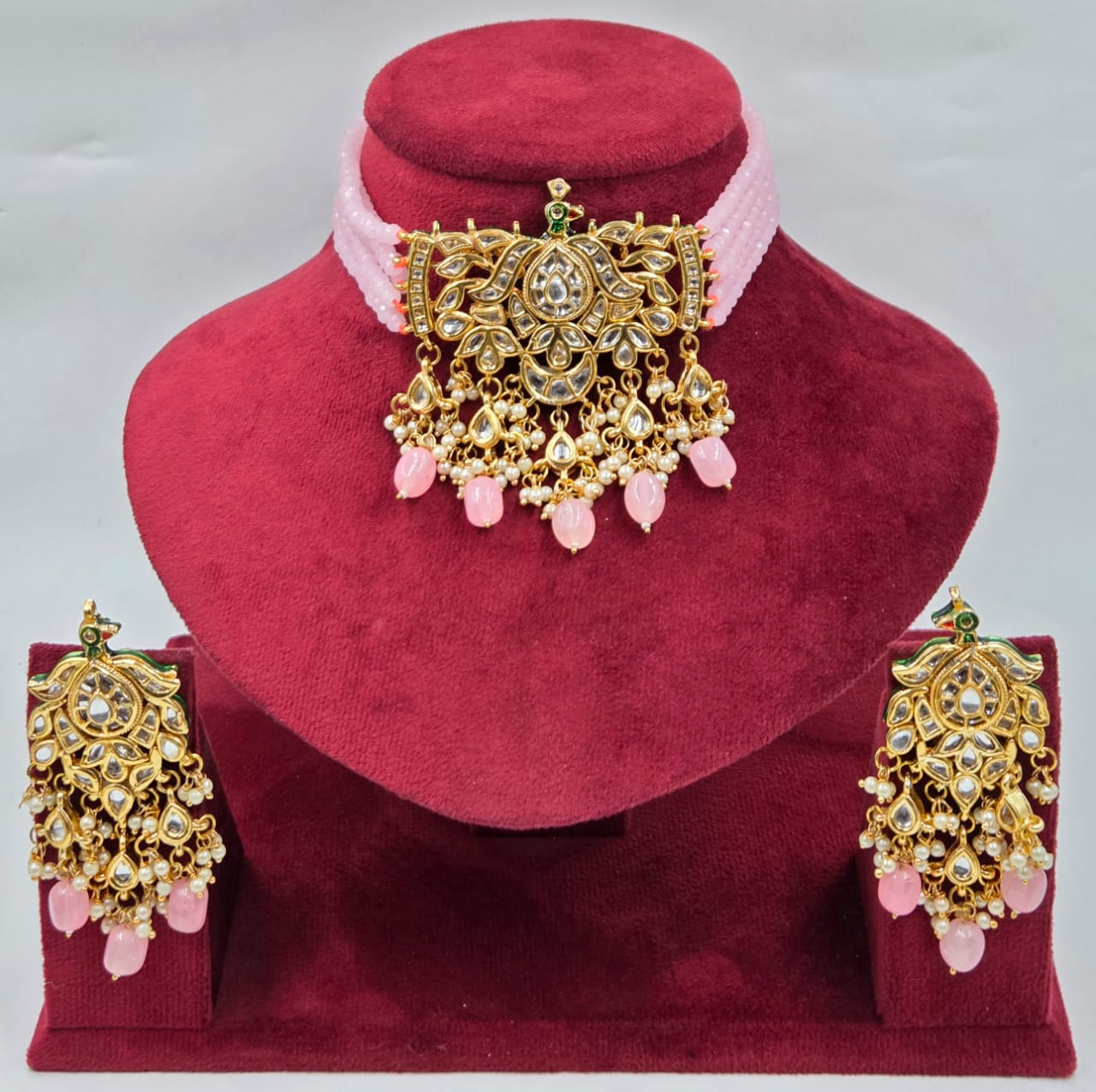 Kundan Crystal Beads Choker