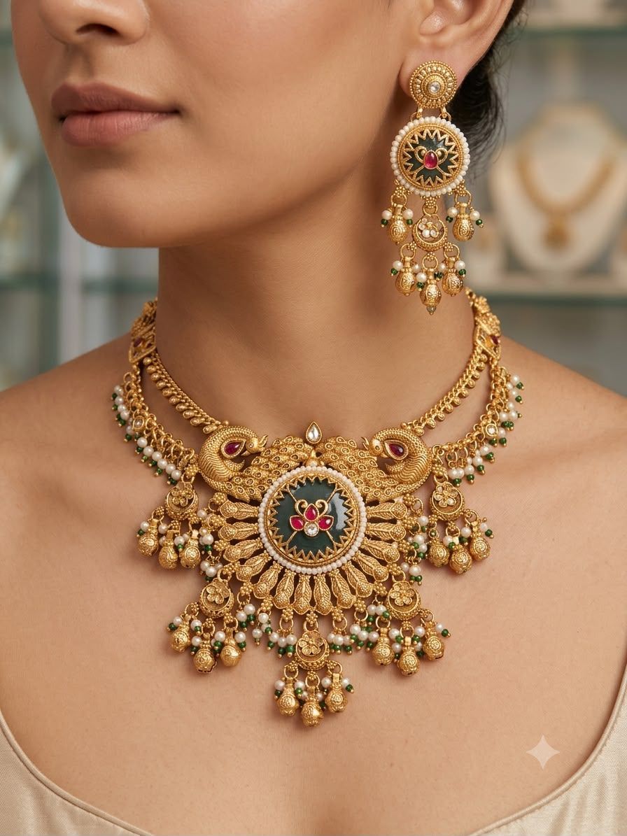 Royal Peacock Heritage Necklace Set
